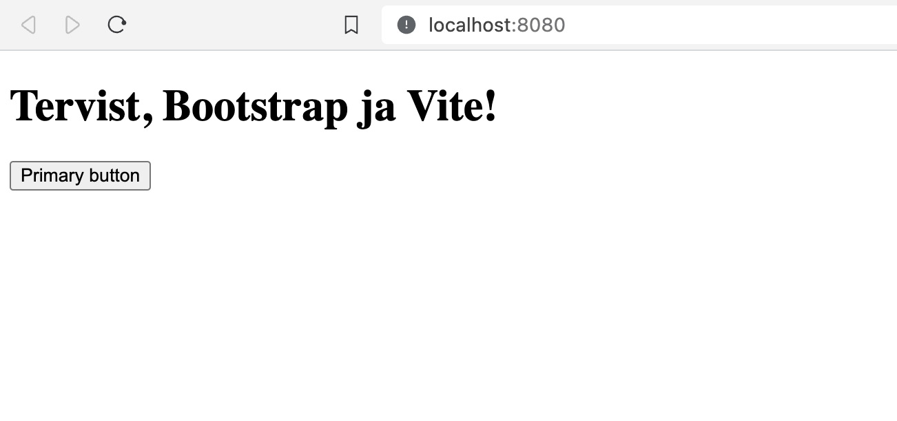 Bootstrap enne css-iga ühendamist